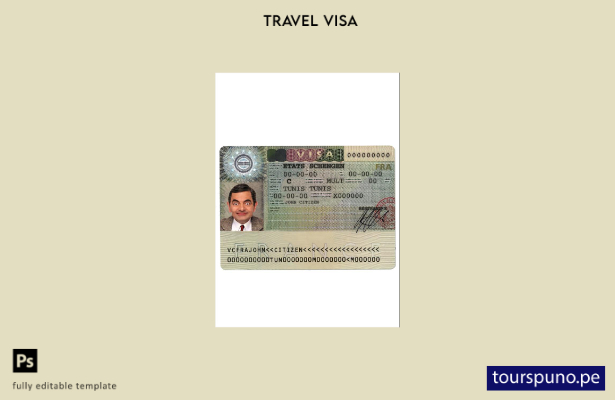 Listo para imprimir la plantilla de Visa Schengen de Francia